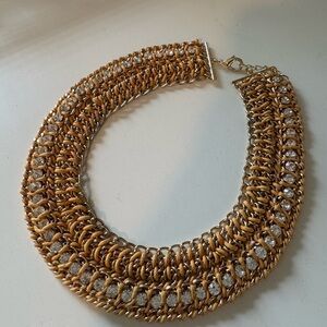 Elegant BCBG Gold and Orange Chain Necklace